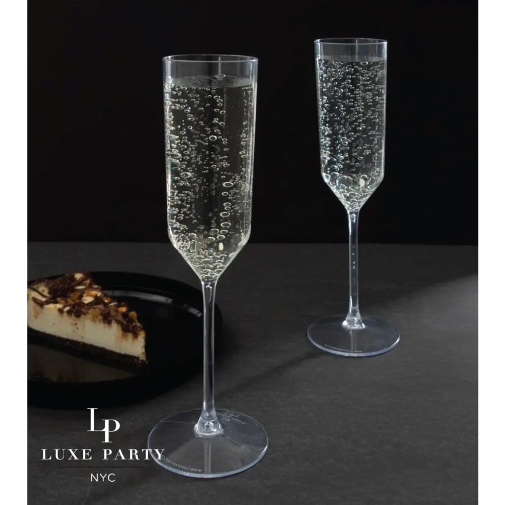 Clear Plastic Champagne Flutes 4ct