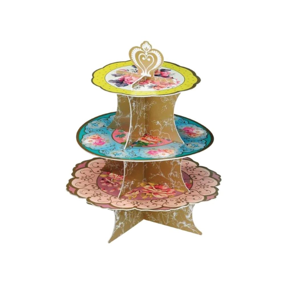 Vintage Floral Tea Party Reversible Cupcake Stand