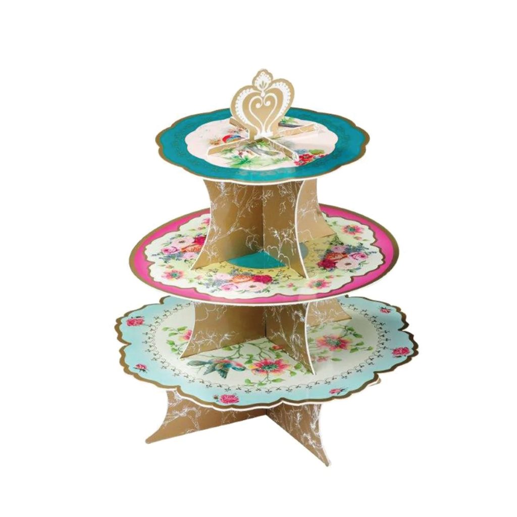 Vintage Floral Tea Party Reversible Cupcake Stand