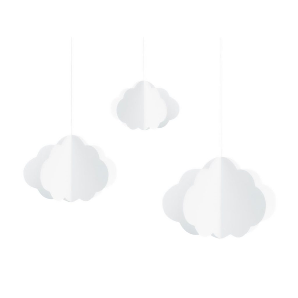 White Cloud Hanging Decorations 3ct