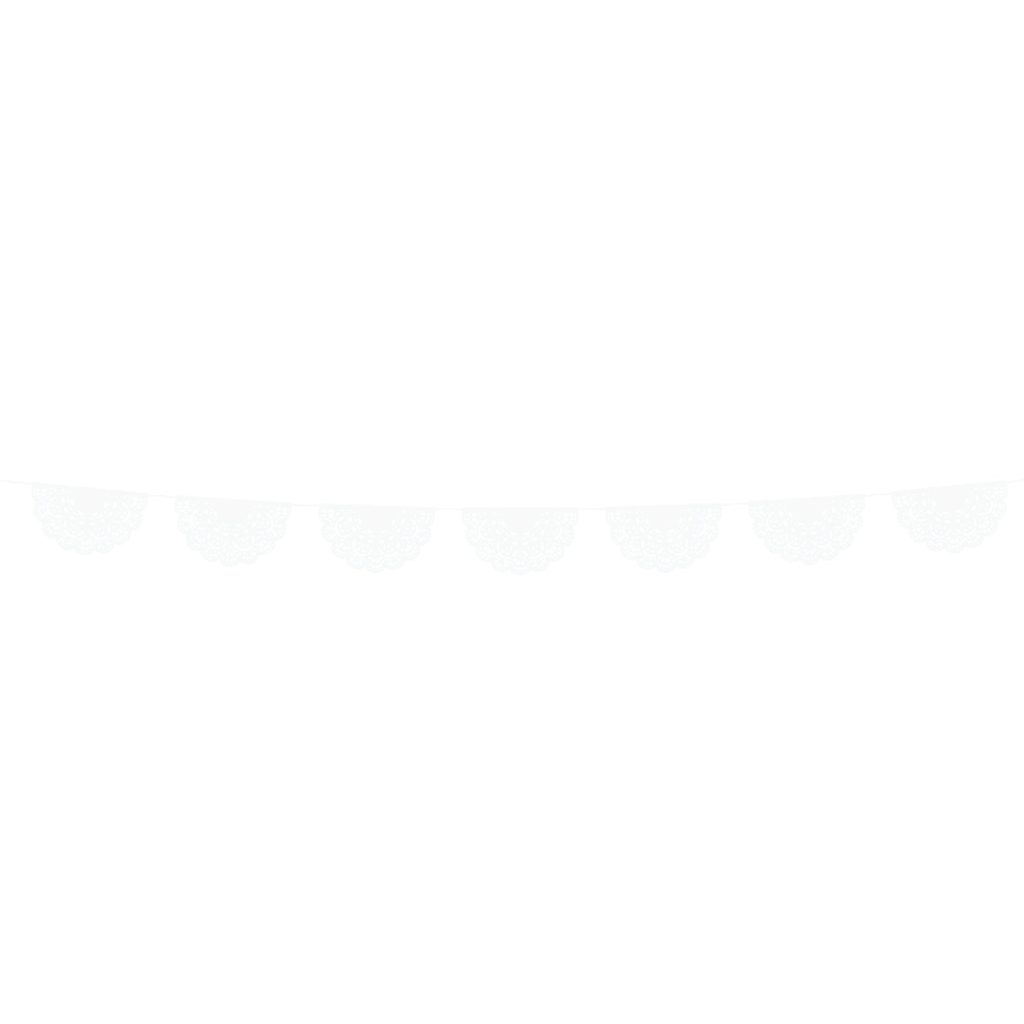 White Paper Doily Lace Garland 6ft