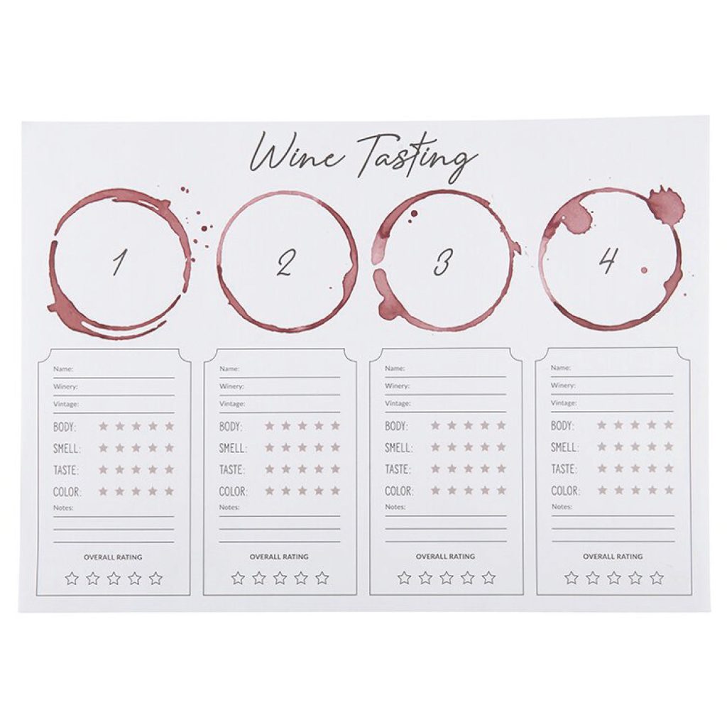 Wine Tasting Placemats 24ct