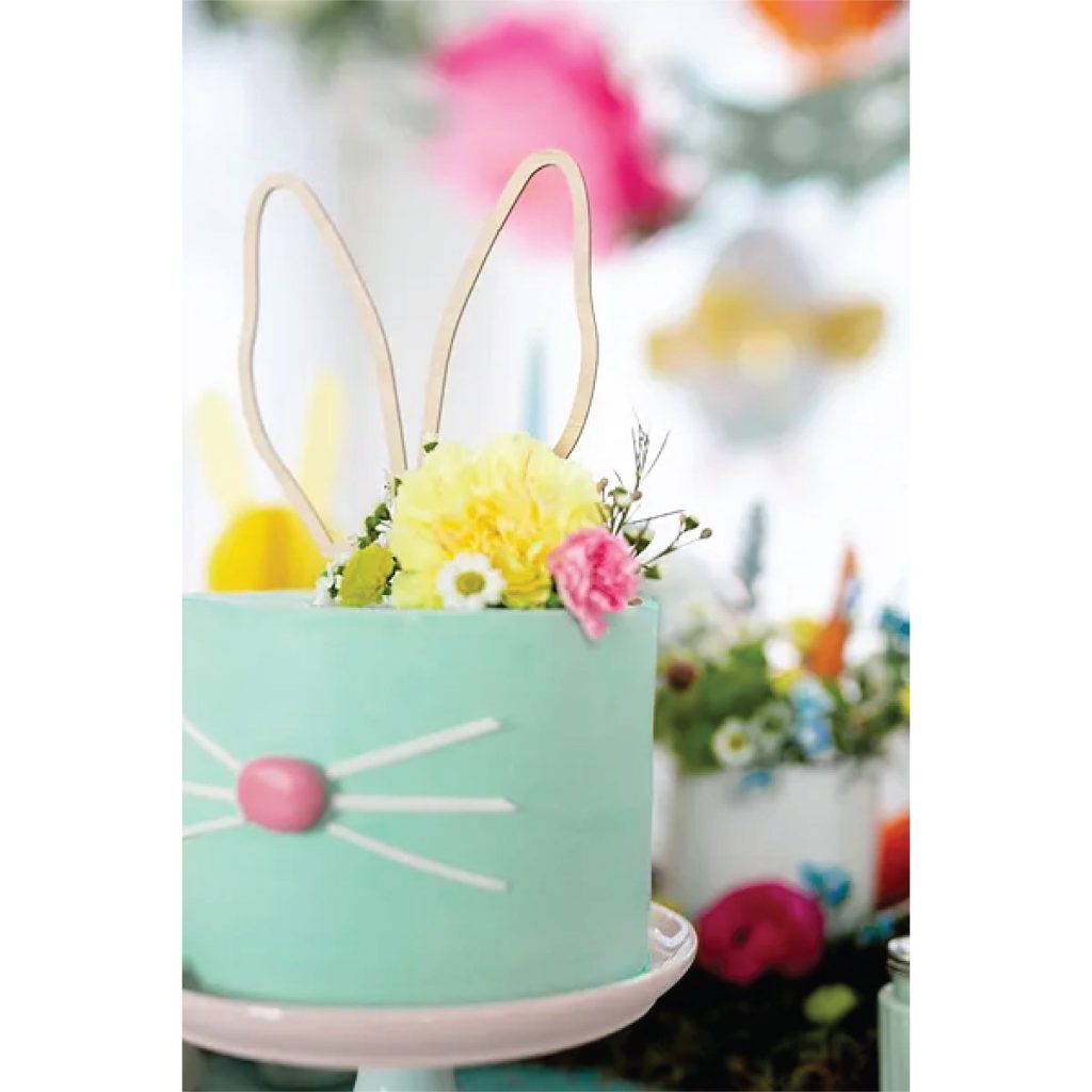 Wooden Bunny Ears Cake Topper