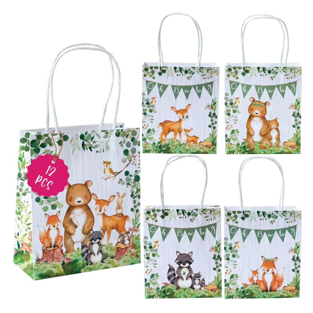 Woodland Animal Baby Shower Favor Bags 12ct