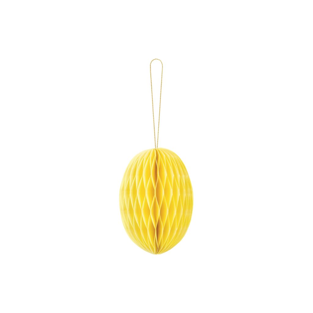 Yellow Egg Honeycomb Decoration 4.75in