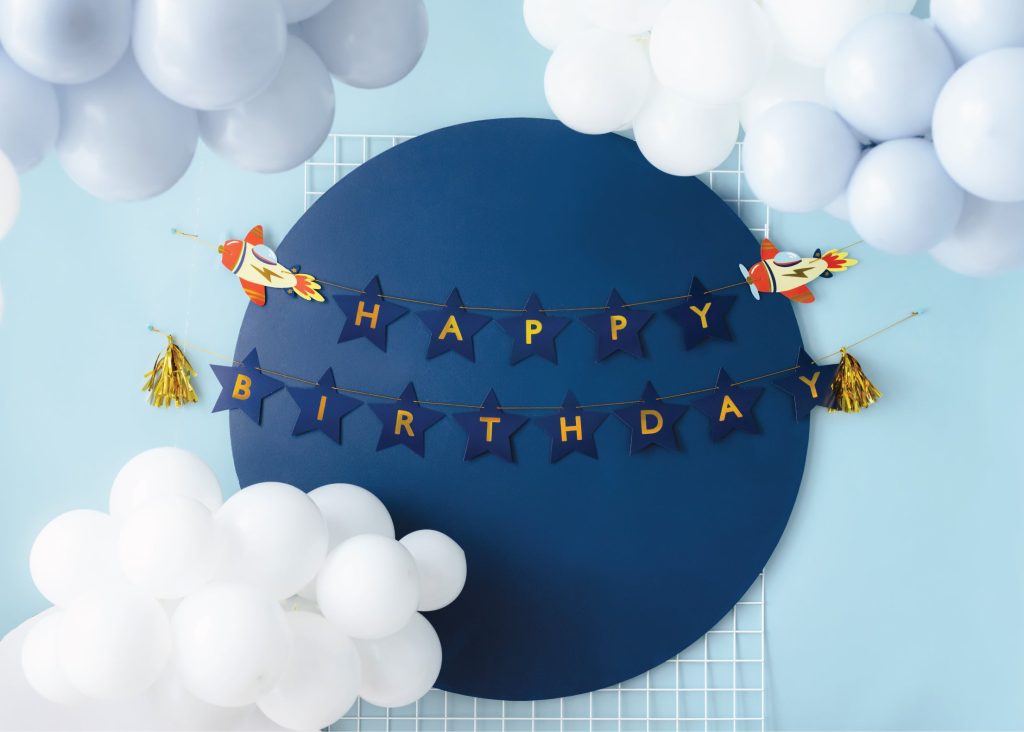 Vintage Airplane Happy Birthday Banner 8ft