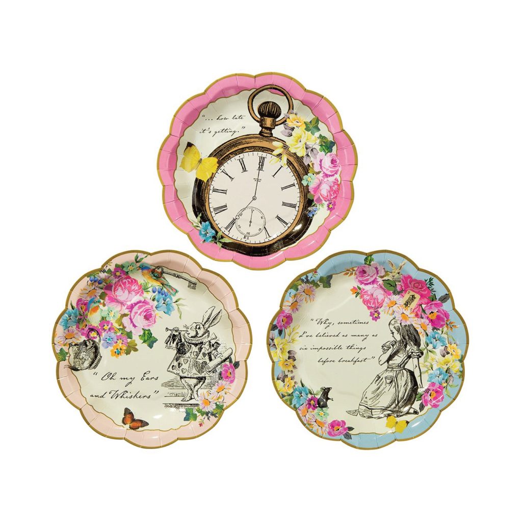 Alice In Wonderland Assorted Dessert Plates 12ct