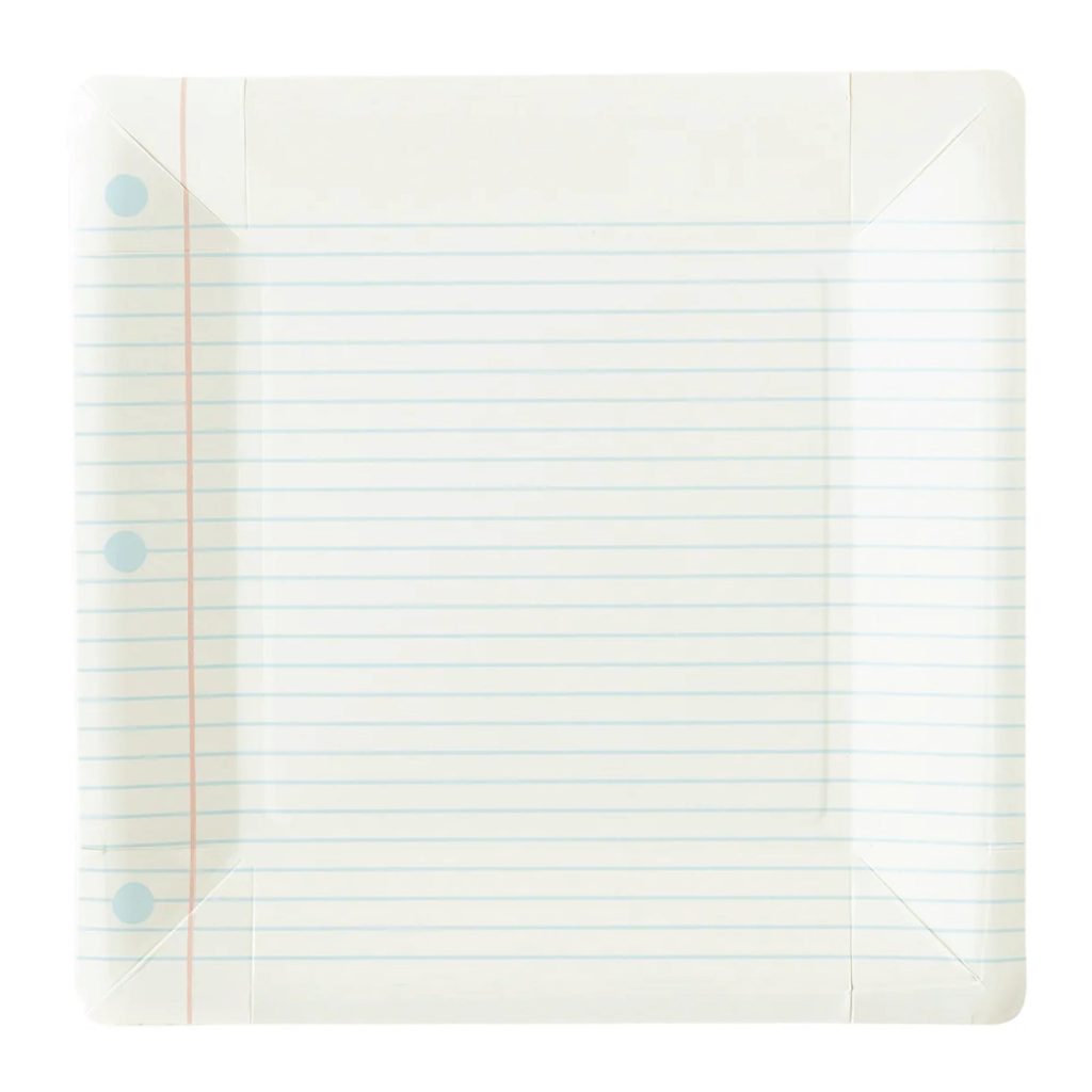 Back To School Notebook Paper Lunch Plates 8ct