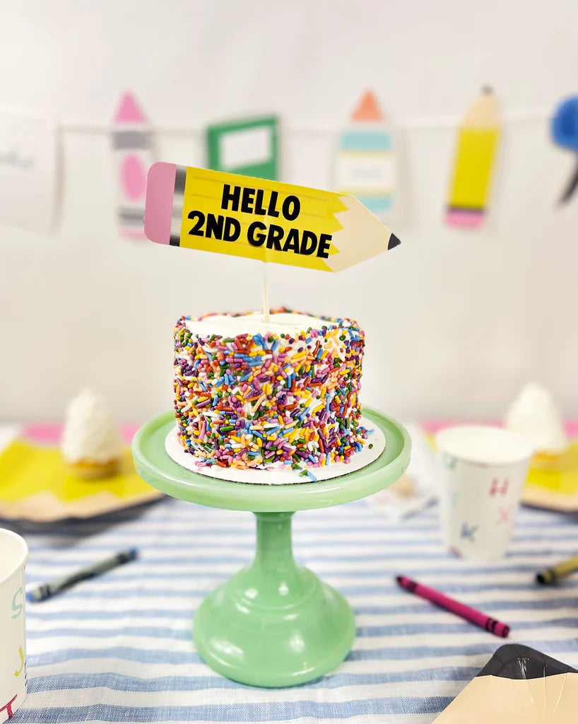 Custom Back To School Pencil Cake Topper