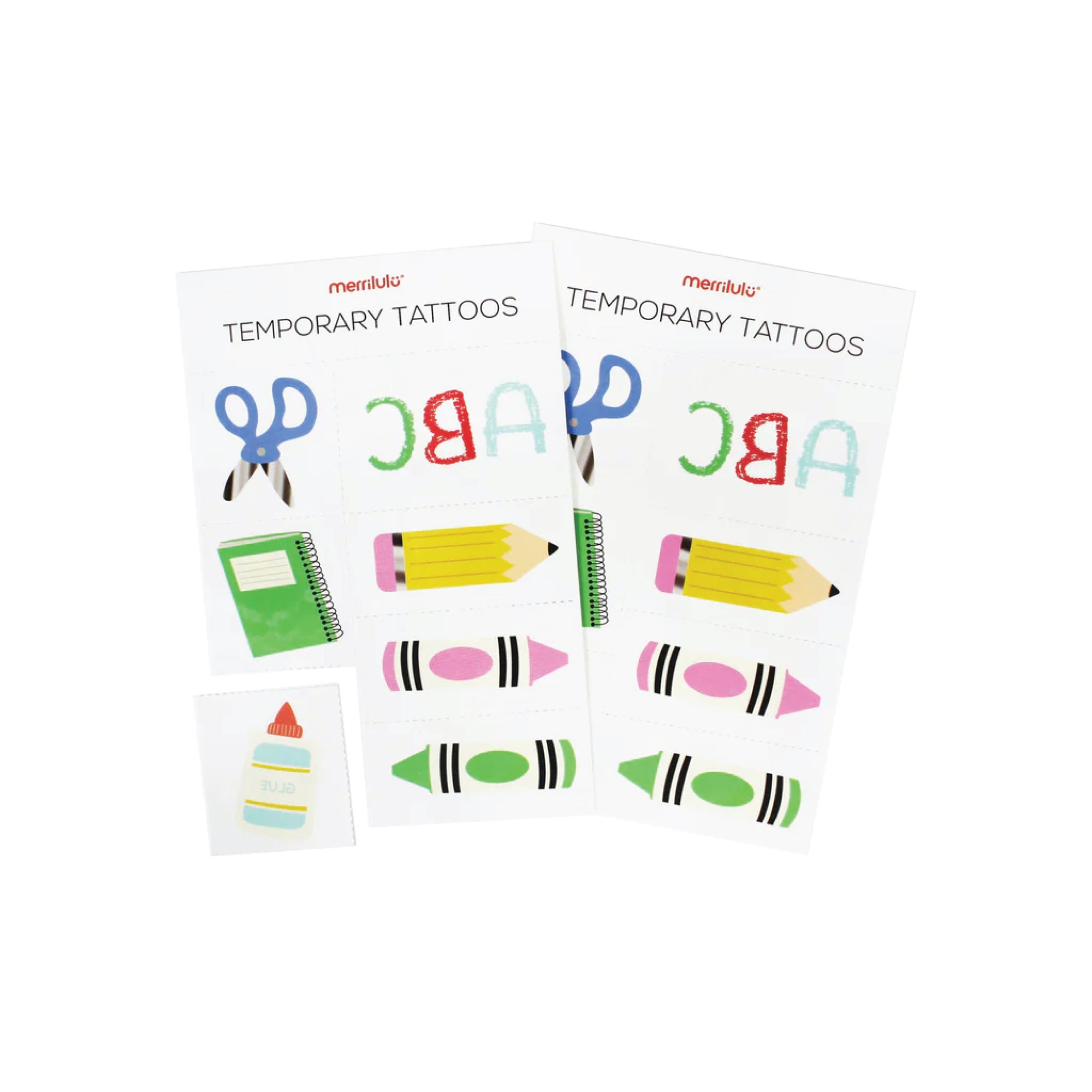 Back To School Temporary Tattoo Sheets 2ct