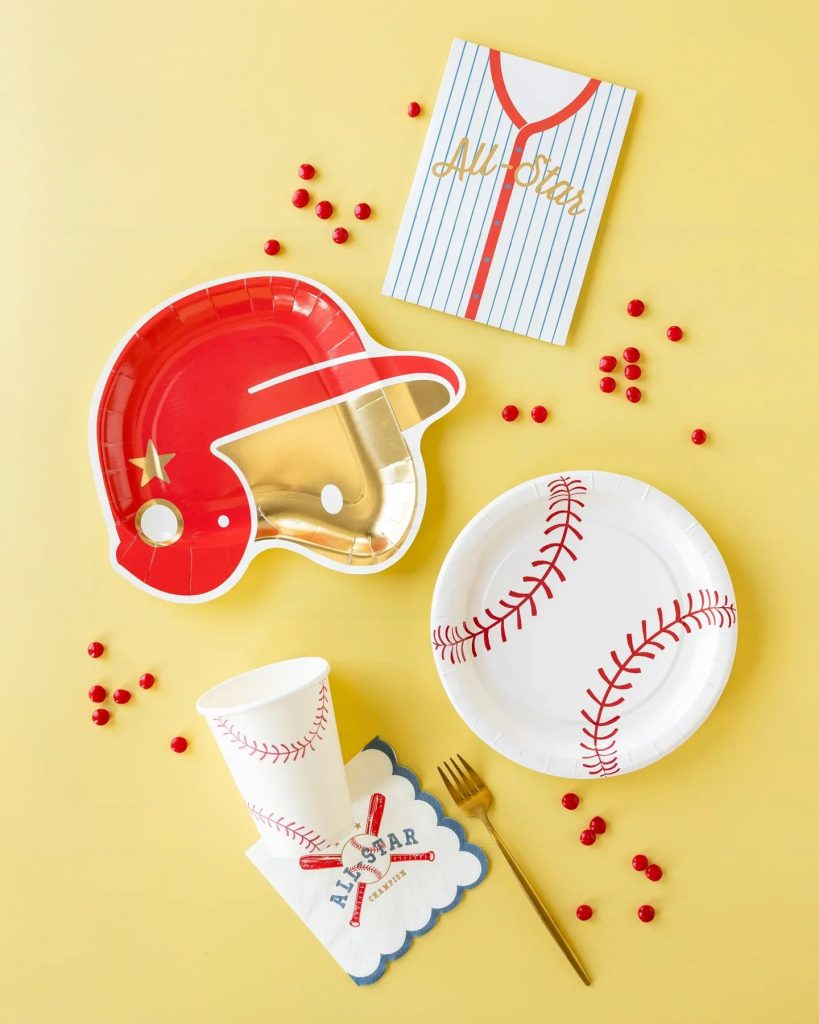 Baseball Helmet Lunch Plates 8ct