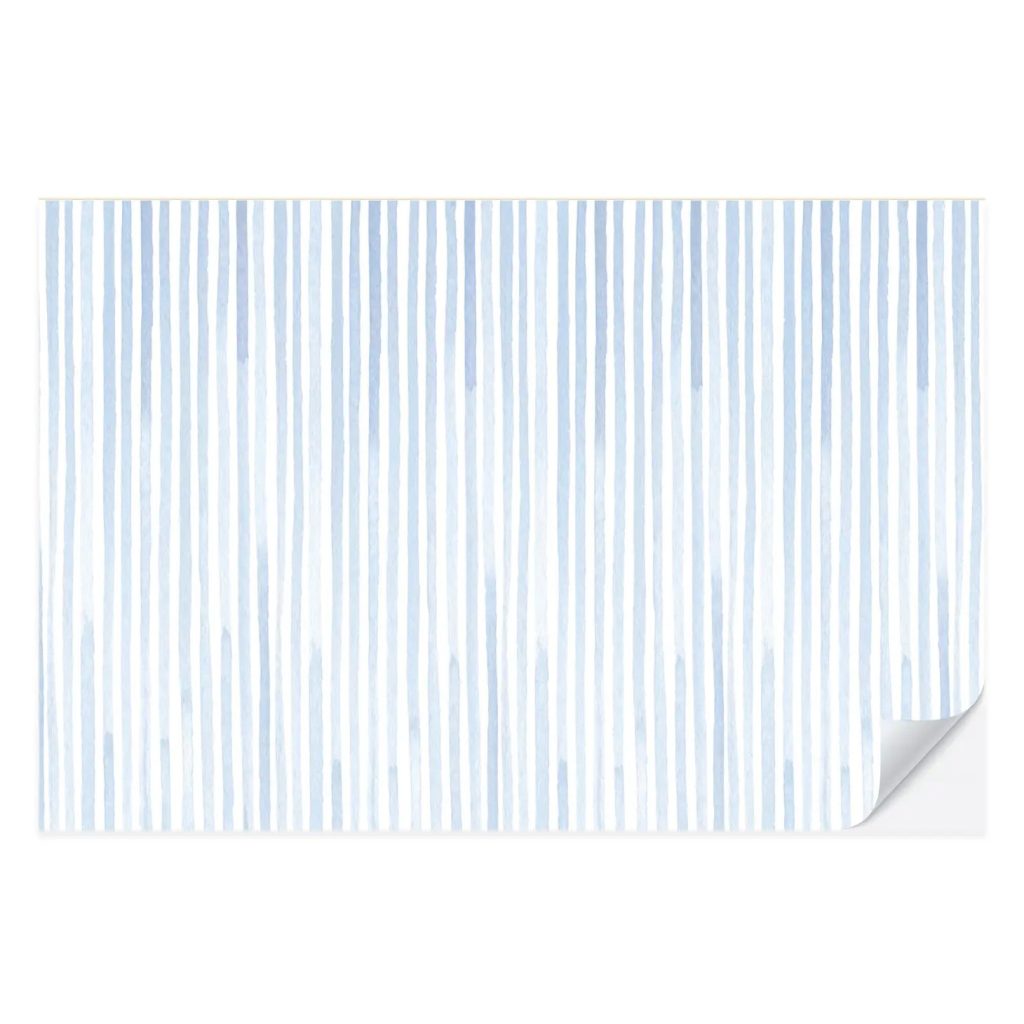 Blue Striped Watercolor Tear-Off Paper Placemat Pad 25ct