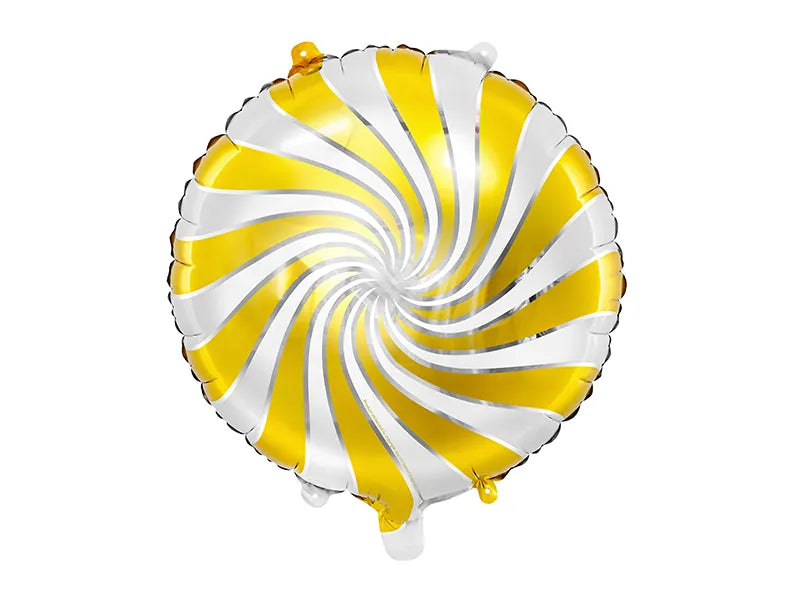 Gold & Silver Swirly Lollipop Foil Balloon 14in