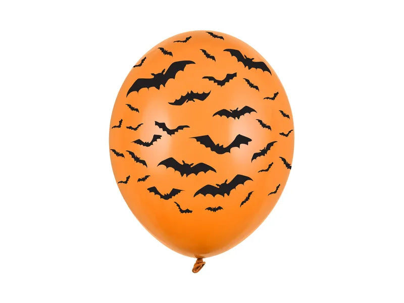 Orange & Black Bat Halloween Latex Balloons 6ct