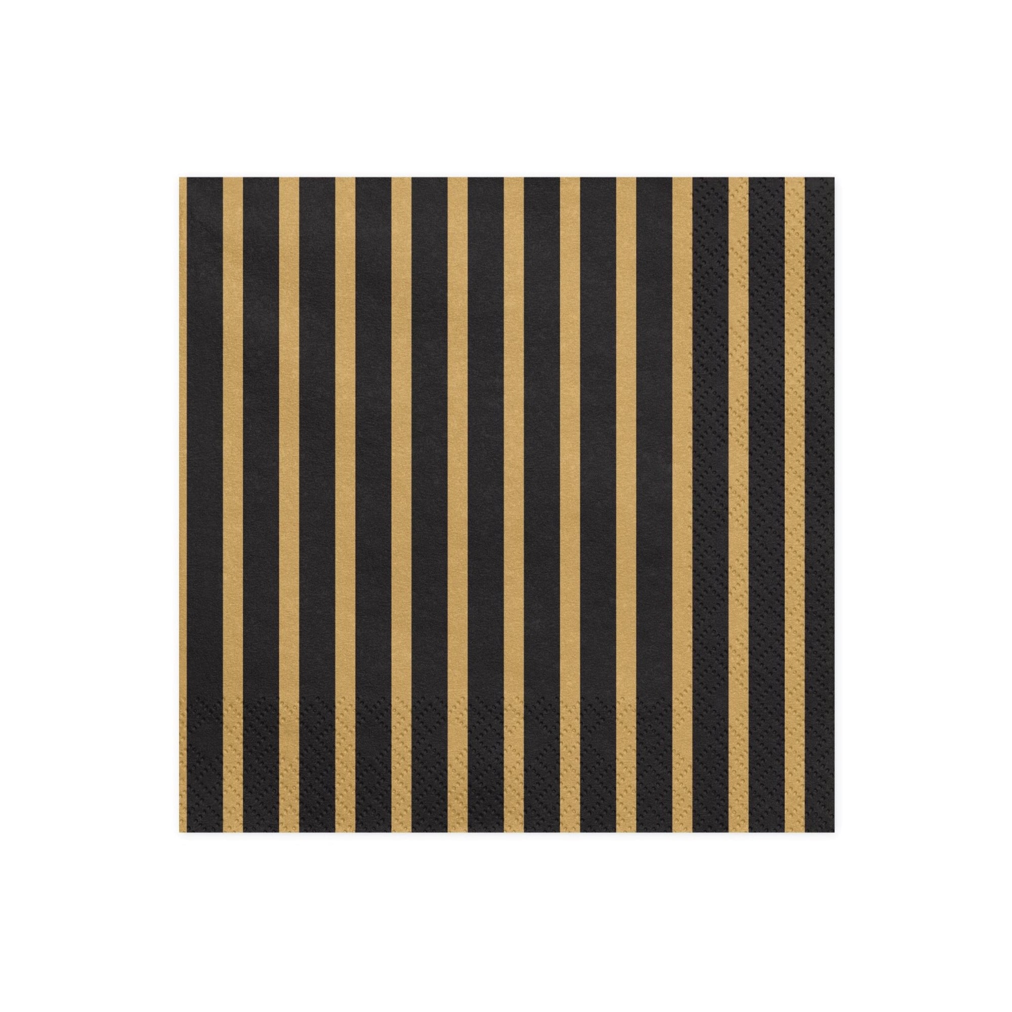 Black & Gold Stripe Lunch Napkins 20ct