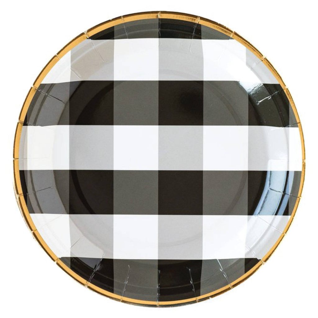 Buffalo Plaid Gingham Round Lunch Plates 8ct