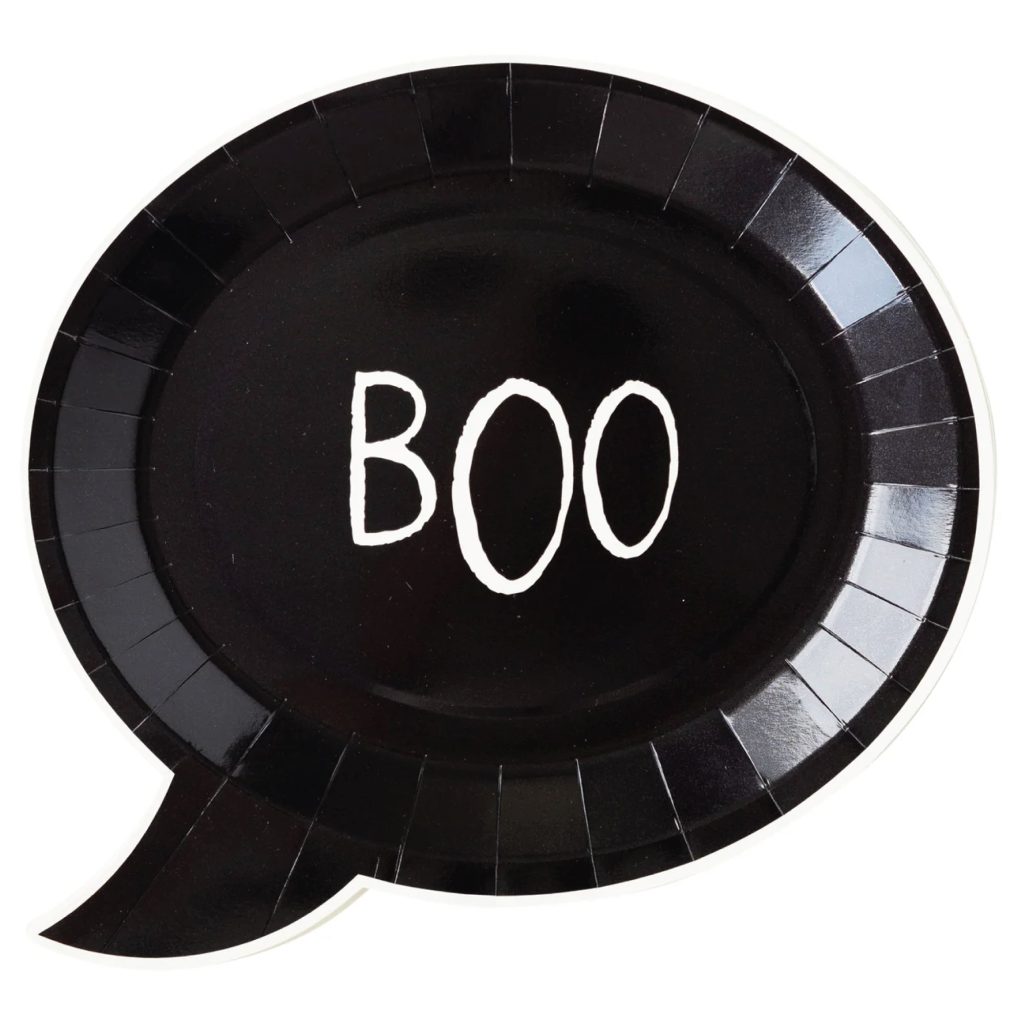 Black Boo Halloween Lunch Plates 8ct