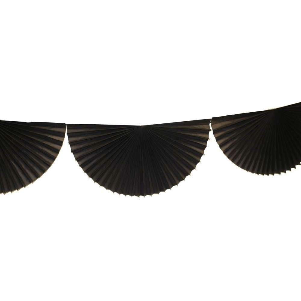 Black Bunting Fan Garland 10ft