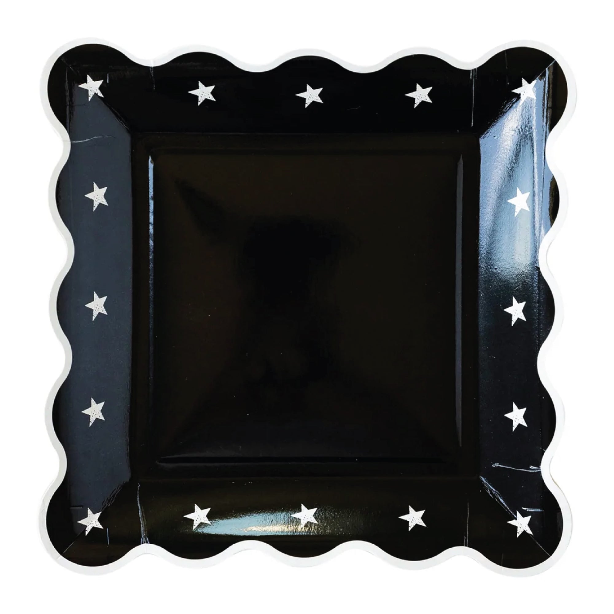 Black & Cream Stars Halloween Lunch Plates 8ct