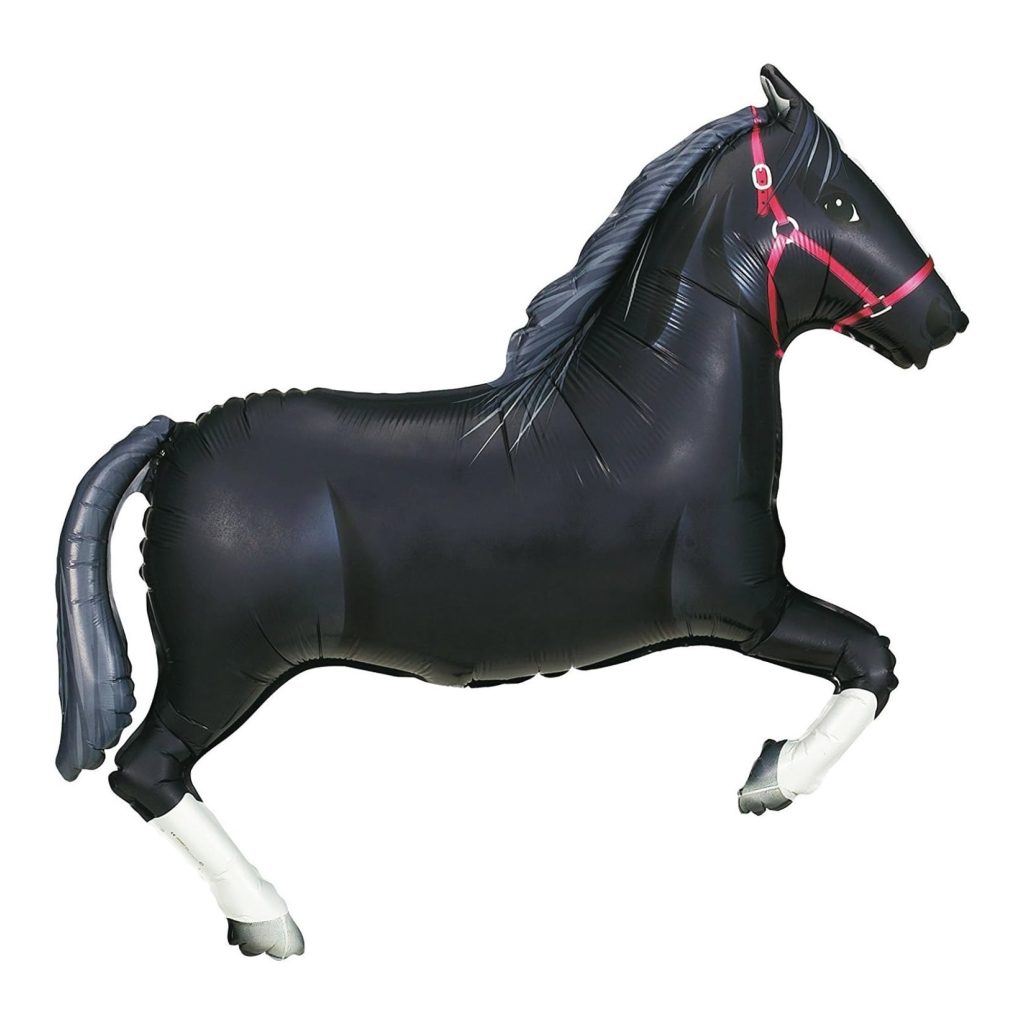 Black Horse Foil Balloon 34in