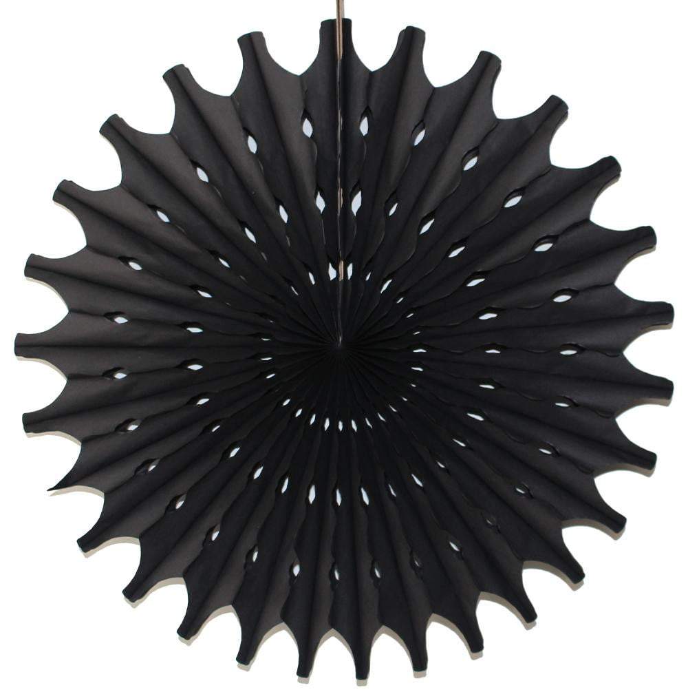 Black Tissue Paper Fan 18″