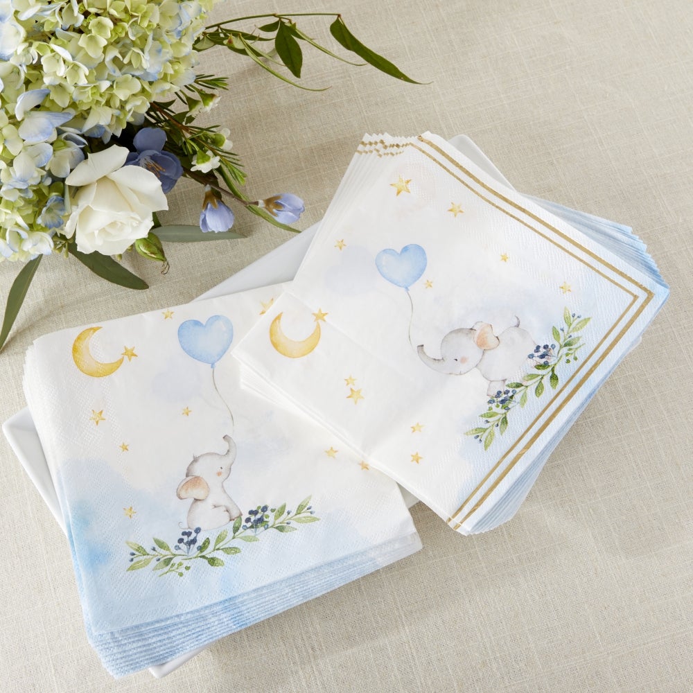 Blue Baby Elephant Lunch Napkins 30ct