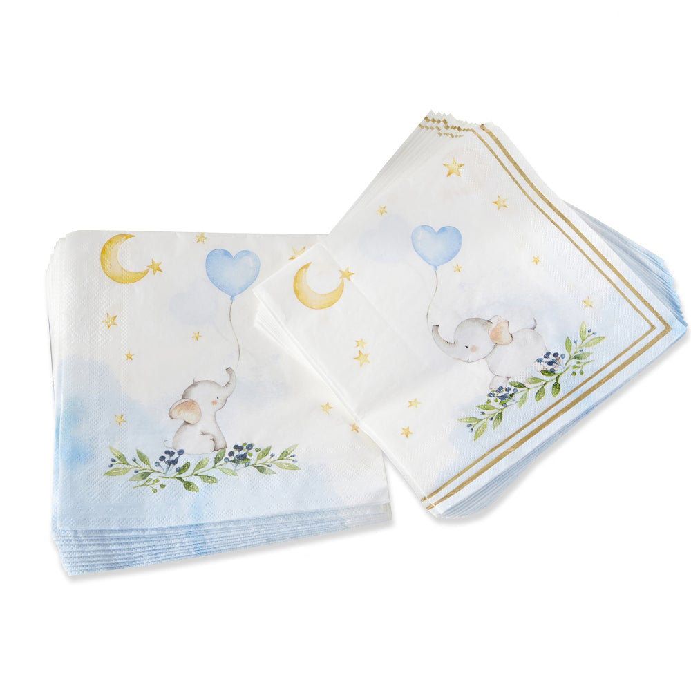 Blue Baby Elephant Lunch Napkins 30ct