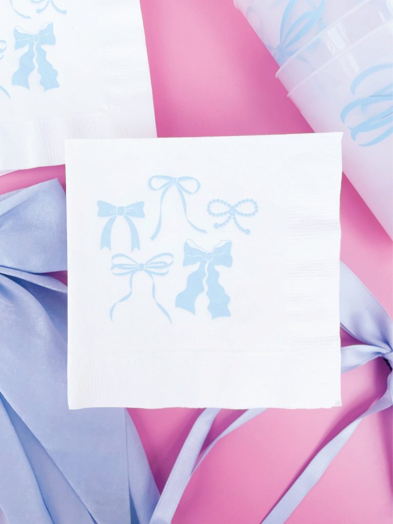 Blue Bows Dessert Napkins 20ct