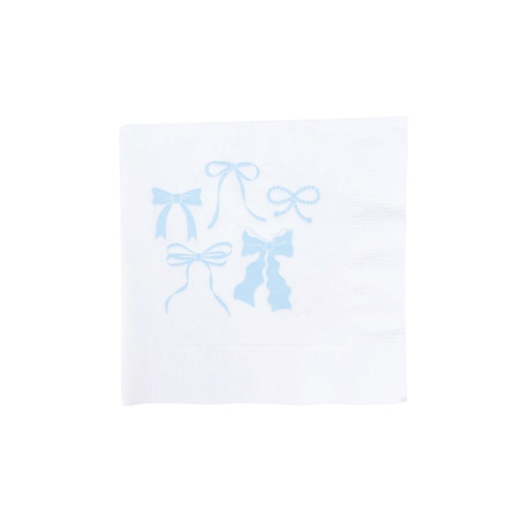 Blue Bows Dessert Napkins 20ct