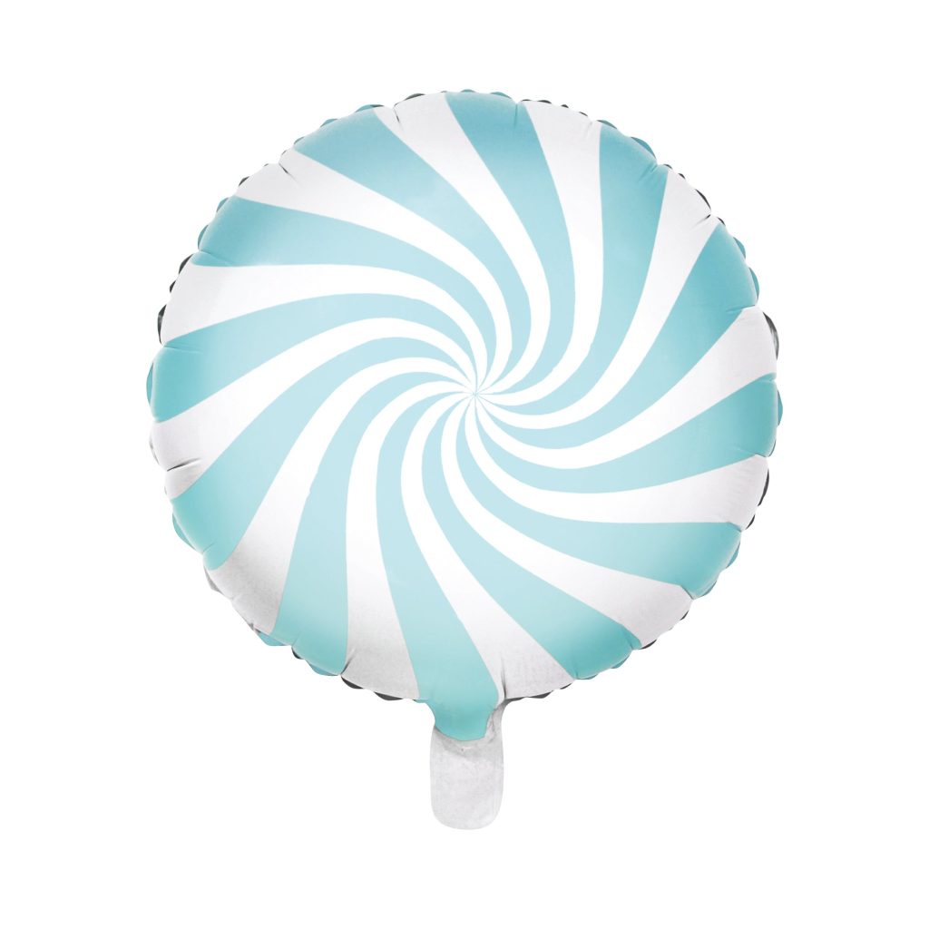 Light Blue Swirly Lollipop Foil Balloon 14in