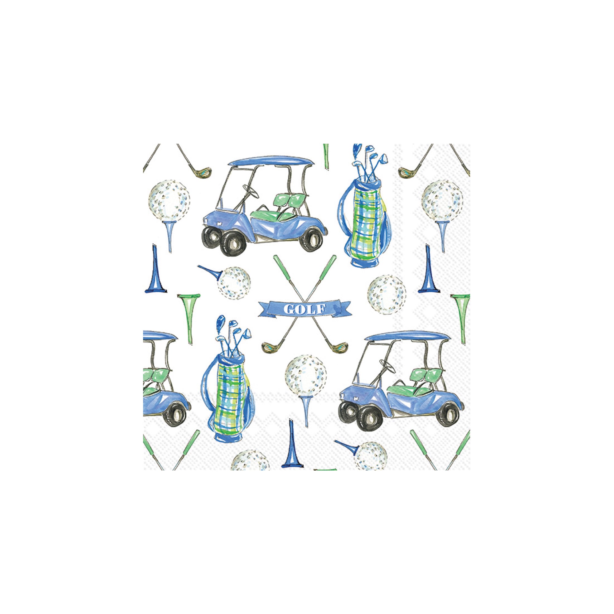 Blue Golf Gear Dessert Napkins 20ct