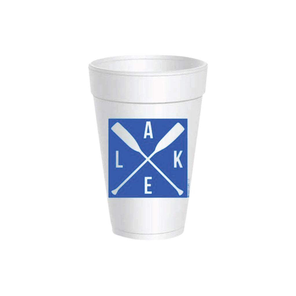 Blue Lake Paddles Styrofoam Cups & Lids 10ct