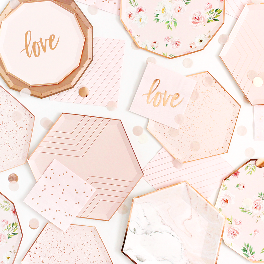 Rose Gold Love Dessert Plates