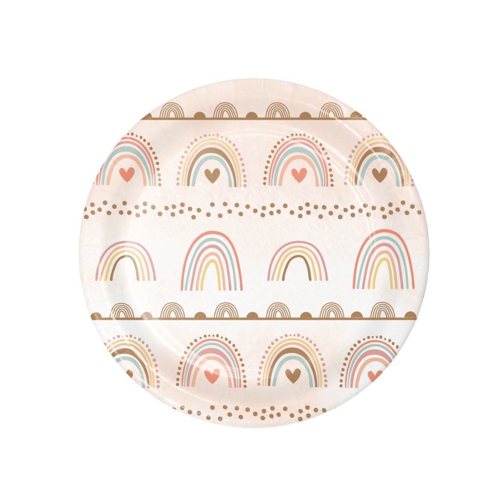 Boho Rainbow Dessert Plates 8ct