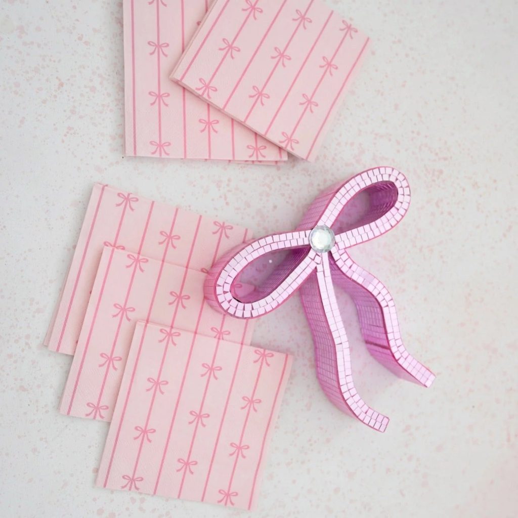 Signature Pink Bow Dessert Napkins 20ct