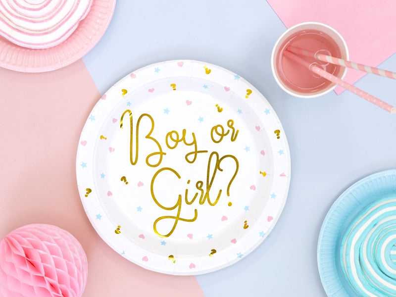 Boy Or Girl Gender Reveal Lunch Plates 6ct