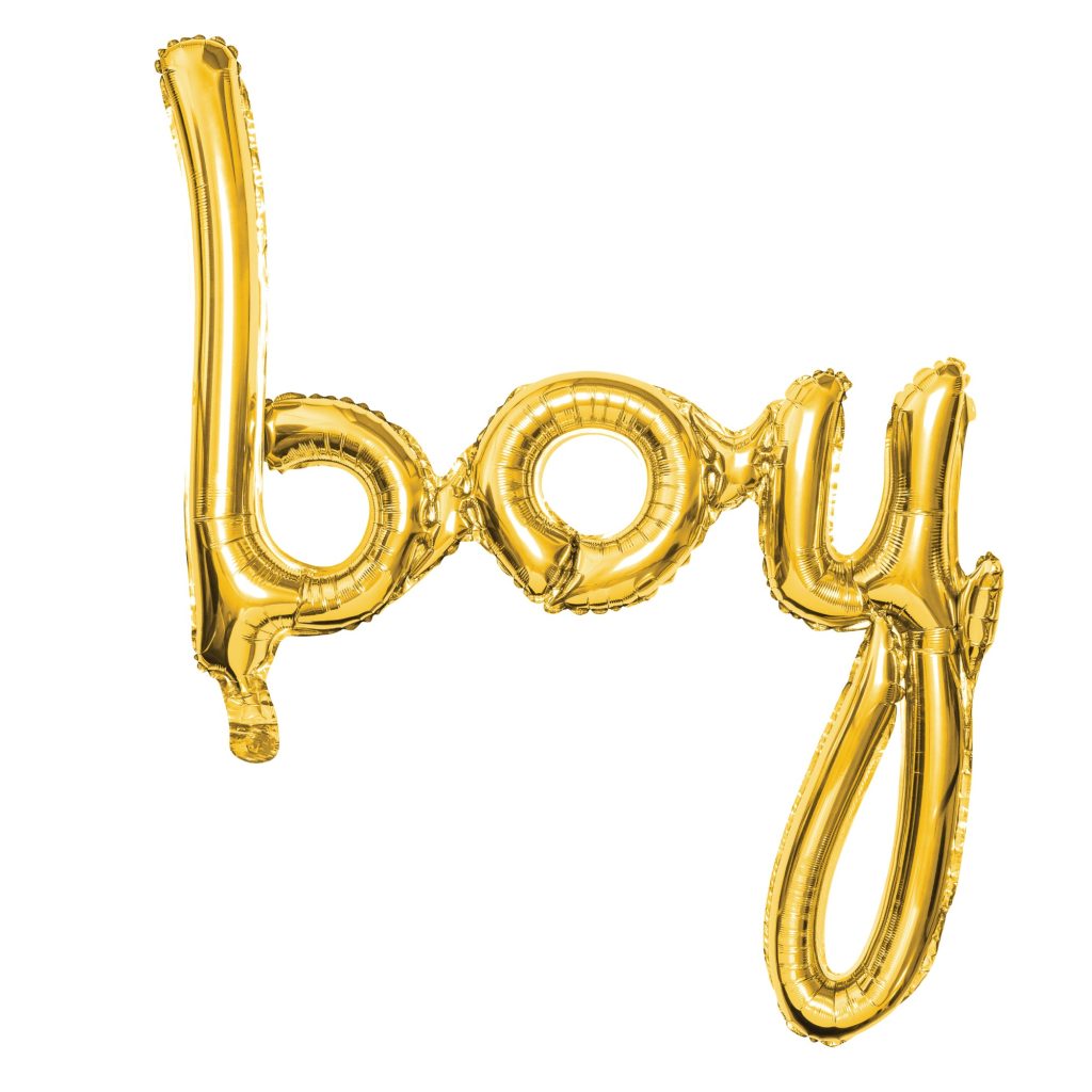 Gold Boy Letter Balloon Banner 25in