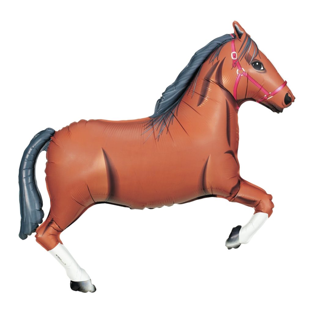 Brown Horse Foil Balloon 34in