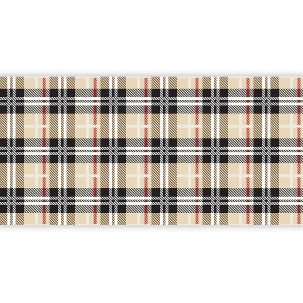 Brown Plaid Paper Table Runner 25ft