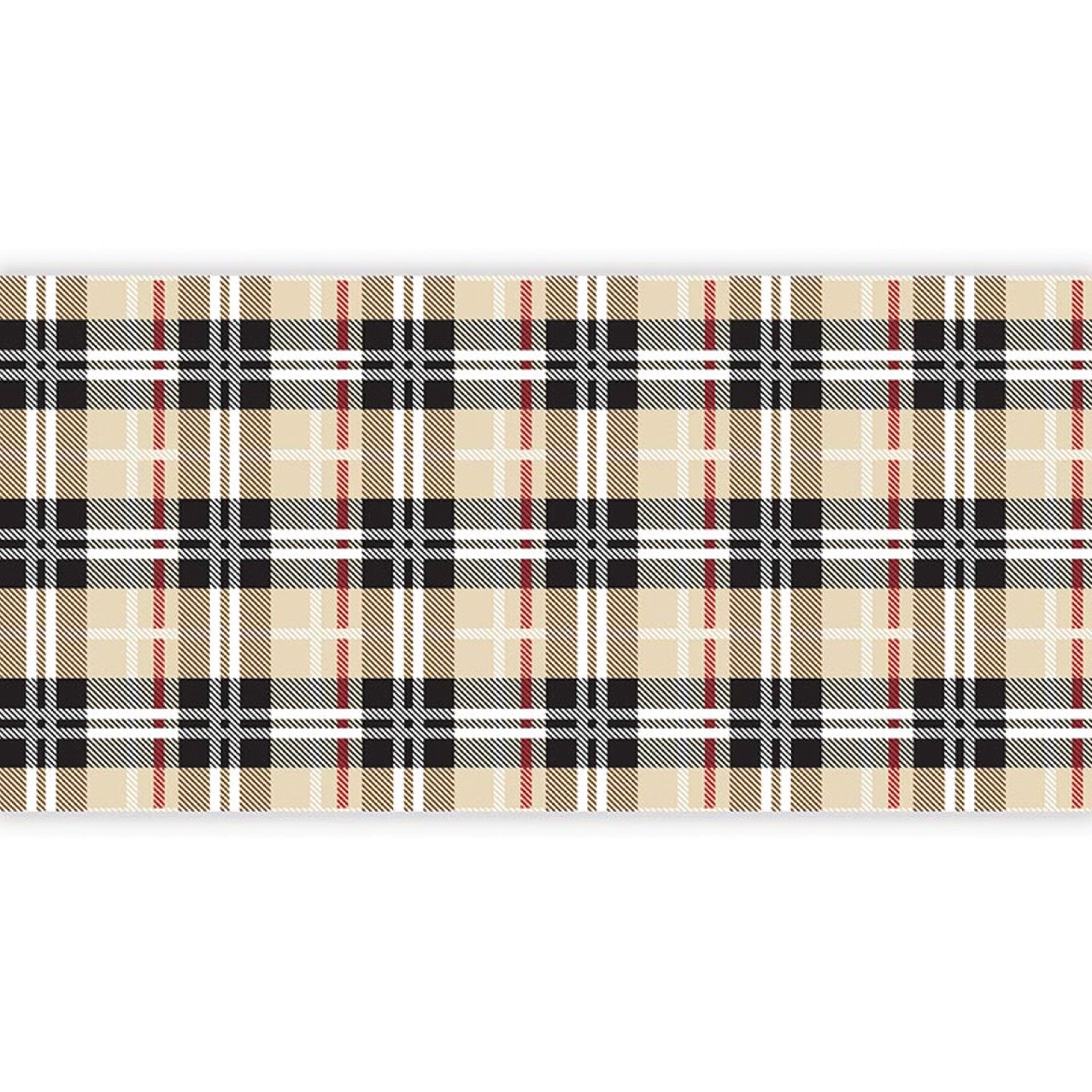 Brown Plaid Paper Table Runner 25ft