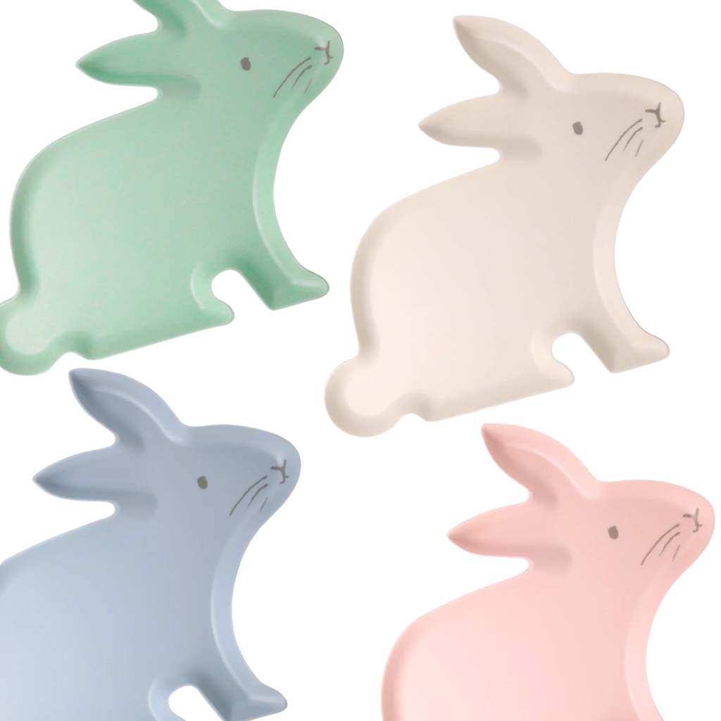 Pastel Bunny Bamboo Lunch Plates 4ct