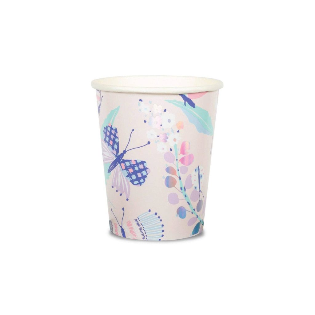 Pastel Purple & Pink Butterfly Party Cups 8ct