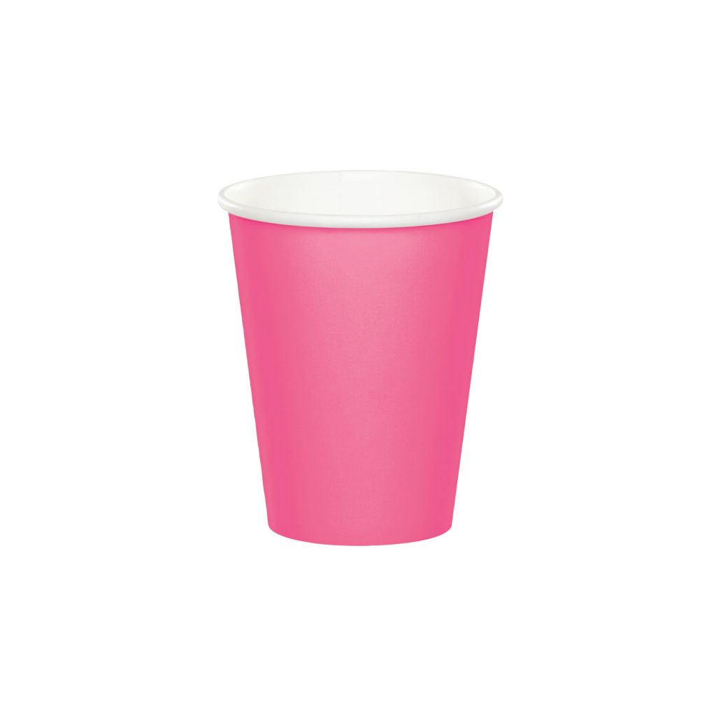 Candy Pink Paper Cups 8ct