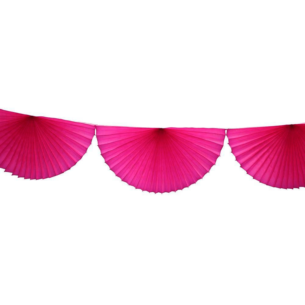 Cerise Bunting Fan Garland 10ft