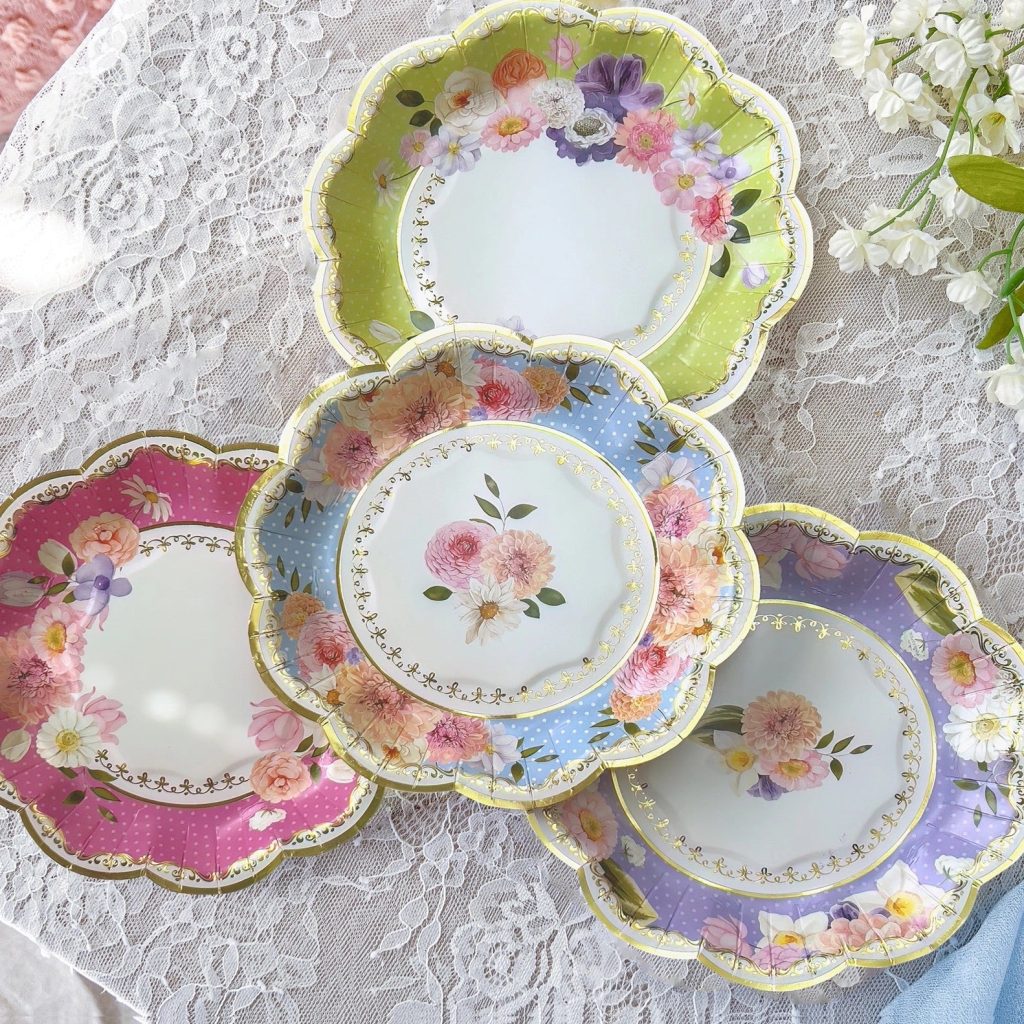 Floral Tea Party Assorted Dessert Plates 16ct