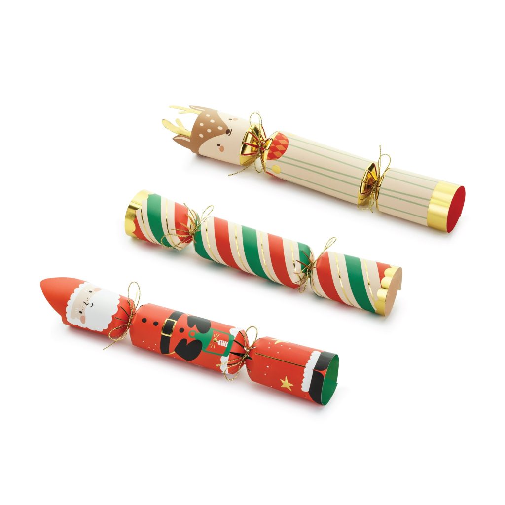 Christmas Favor Box Crackers 3ct