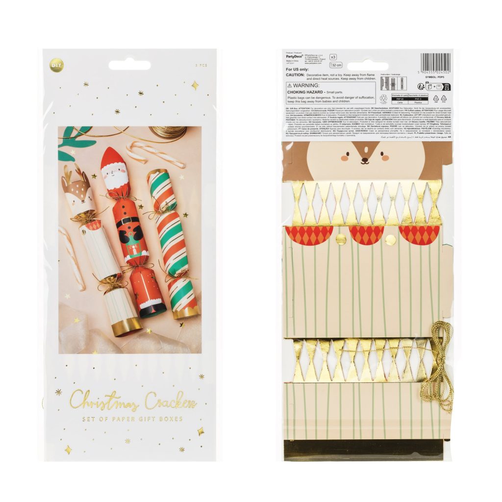 Christmas Favor Box Crackers 3ct