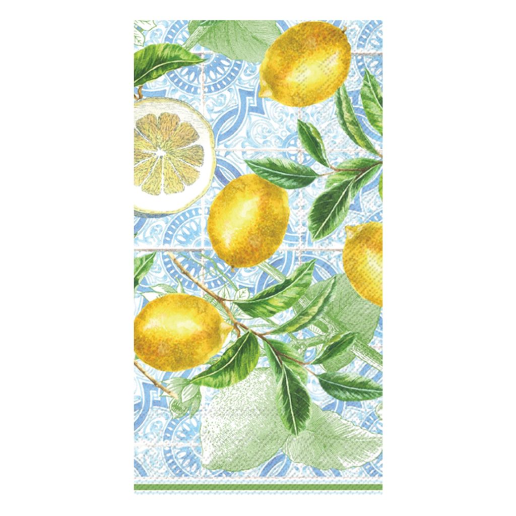 Blue Tile & Lemon Guest Towels 16ct