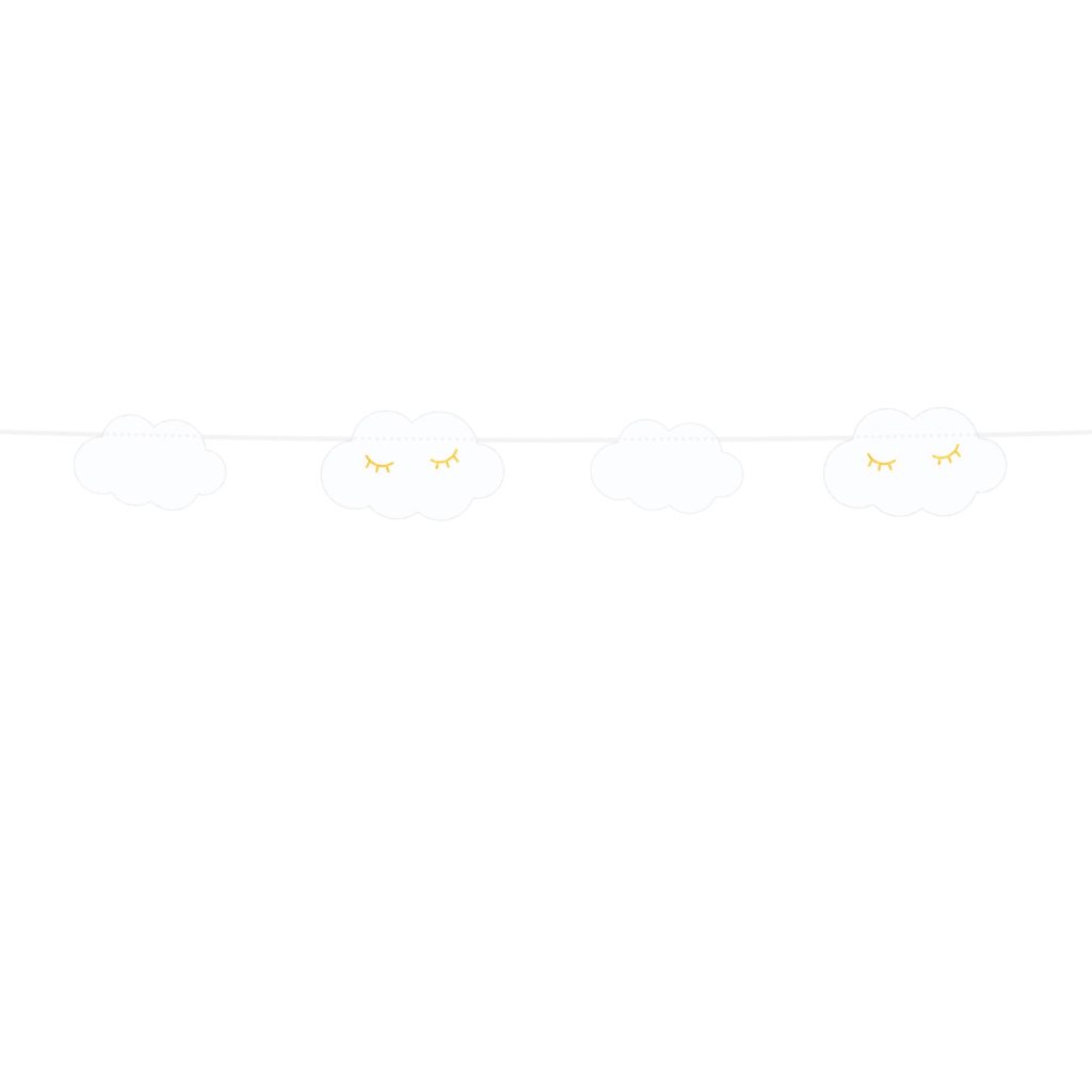 White Happy Clouds Garland 8.75ft