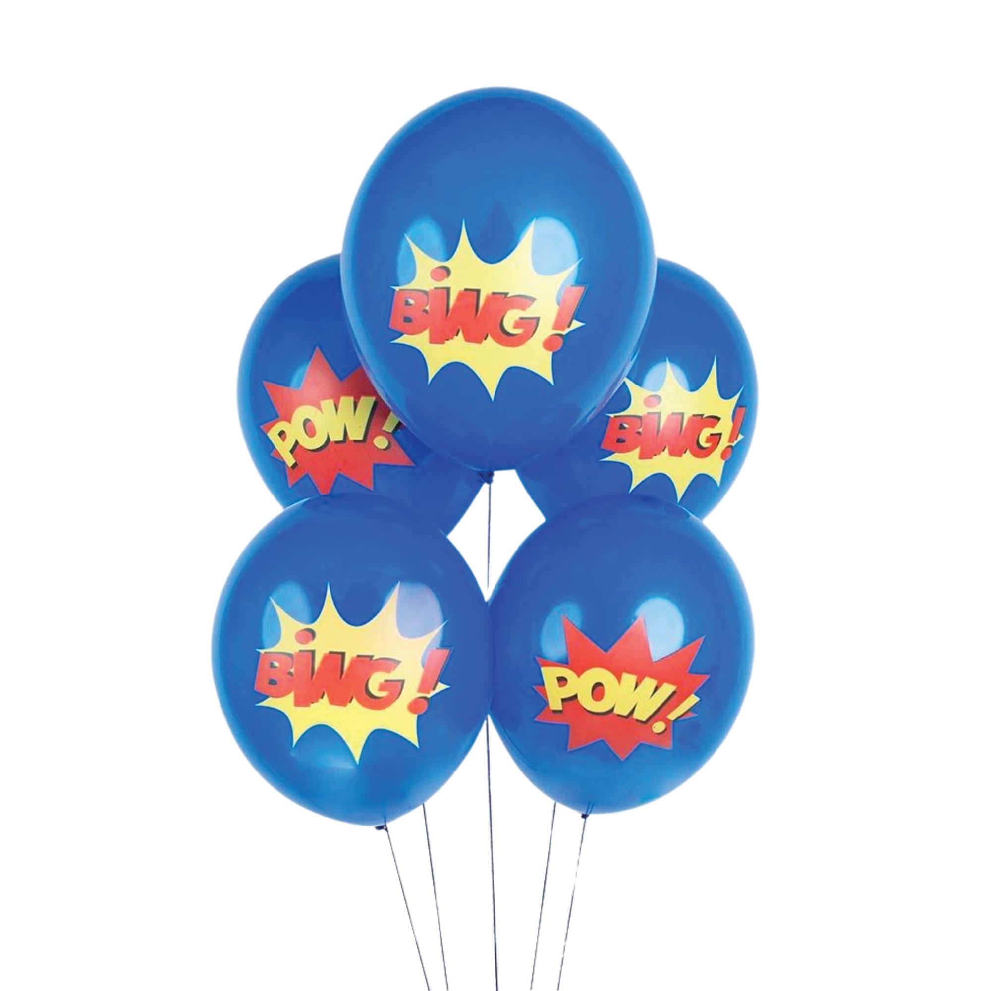 Comic Superhero Latex Balloons 5ct